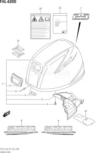 03003F-240001 (2022) 30hp P01 P40-Gen. Export 1 (DF30A    DF30AQ    DF30AR    DF30AT    DF30ATH) DF30A drawing ENGINE COVER ((022,023):(DF25A,DF25AT,DF25ATH))