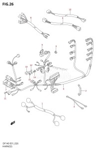 DF140 From 14002F-110001 (E01 E40)  2011 drawing HARNESS