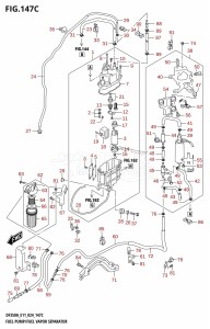 DF350A From 35001F-440001 (E11)  2024 drawing FUEL PUMP /​ FUEL VAPOR SEPARATOR (E40)