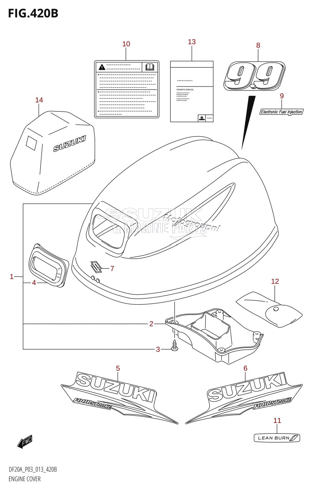 ENGINE COVER (DF9.9BR:P03)