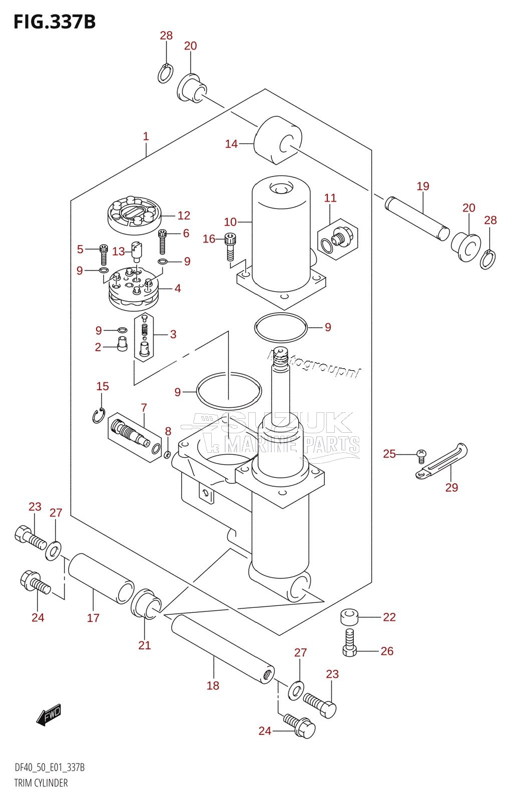 TRIM CYLINDER ((DF40T,DF50T,DF50WT):(K1,K2,K3,K4,K5,K6,K7,K8,K9,K10),DF50TH:(K5,K6,K7,K8,K9,K10))