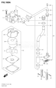 14004Z-140001 (2021) 140hp E11 E40-Gen. Export 1-and 2 (DF140BZG) DF140BZG drawing WATER PUMP (E11)