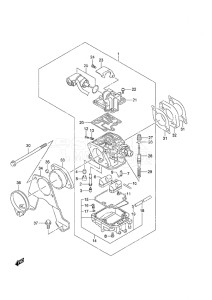 Outboard DF 25 V-Twin drawing Carburetor Remote Control/Gas Assist Tilt