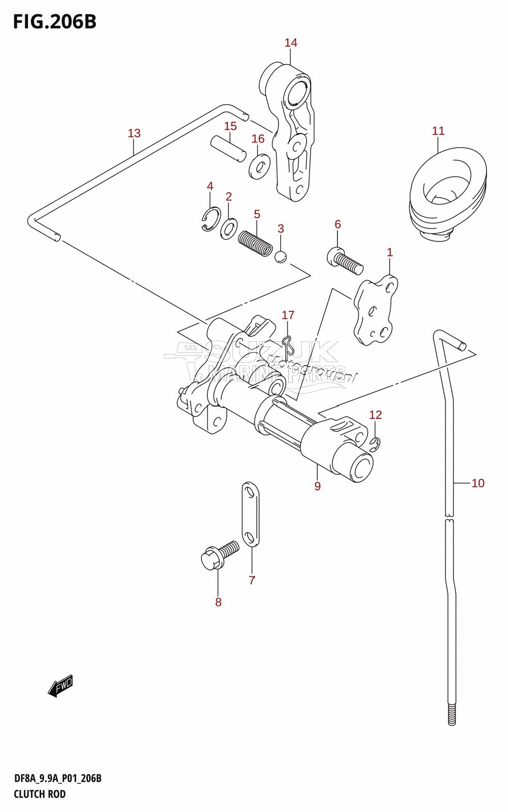 CLUTCH ROD (DF8AR,DF9.9AR)