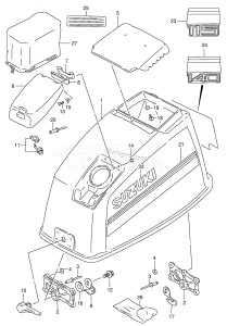 DT115 From 11503-971001 ()  1999 drawing ENGINE COVER (MODEL:95~97 /​ E40)