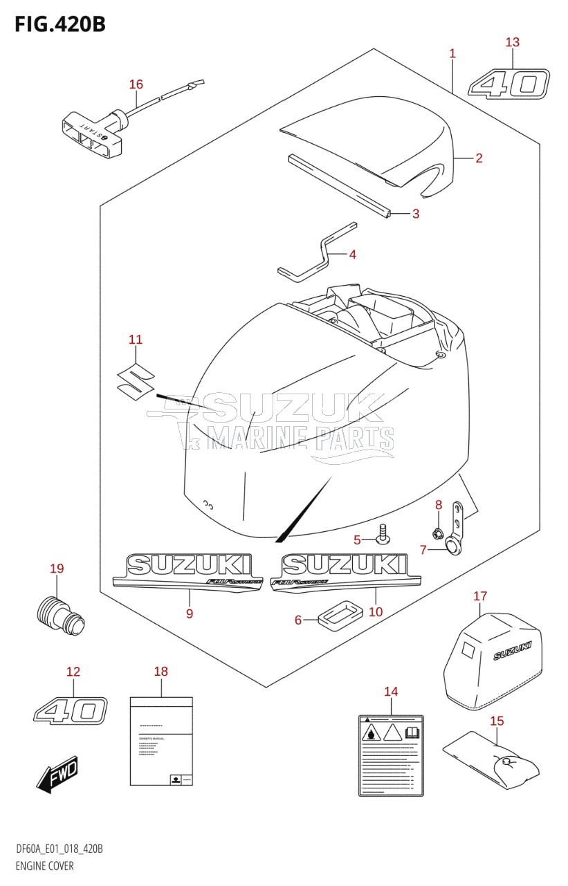 ENGINE COVER (DF40AQH:E01,DF40ATH:E01)