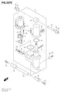 04004F-340001 (2023) 40hp E34-Italy (DF40AST) DF40A drawing TRIM CYLINDER (SEE NOTE)