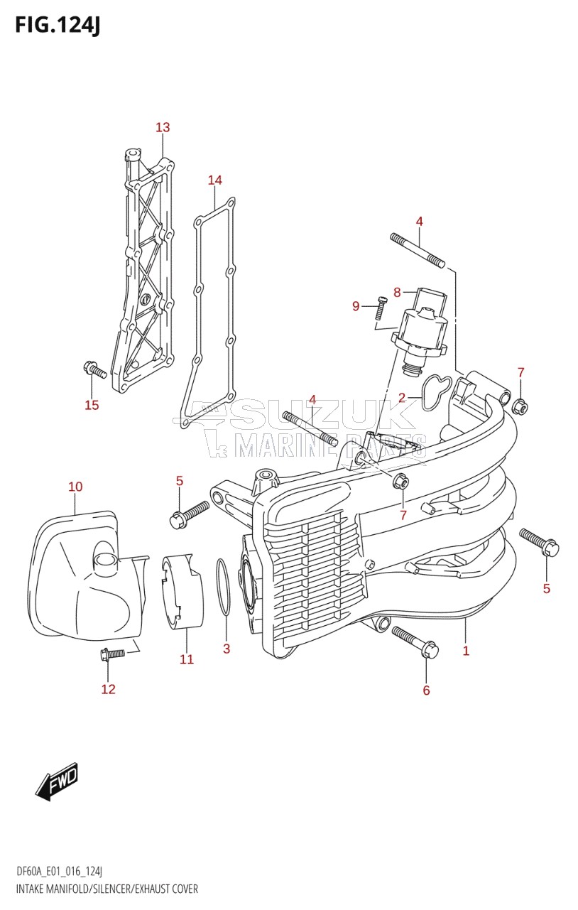 INTAKE MANIFOLD / SILENCER / EXHAUST COVER (DF60AQH:E01)