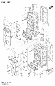 DF225T From 22503F-340001 (E11 E40)  2023 drawing CYLINDER HEAD (DF250ST)