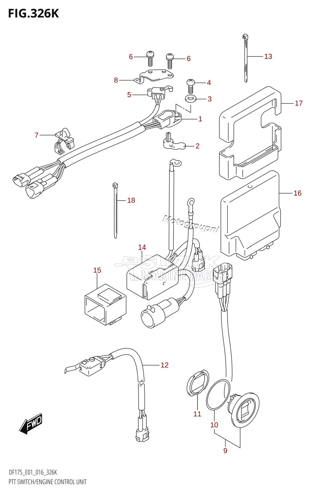 PTT SWITCH /​ ENGINE CONTROL UNIT (DF175T:E40)