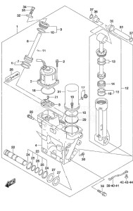 DF 300AP drawing Trim Cylinder w/Transom (X or XX)