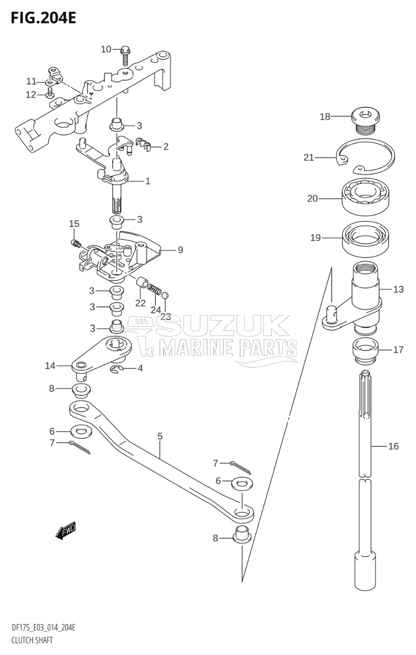 CLUTCH SHAFT (DF175T:E03)