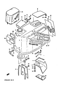 DT55 From 05501-603046-605119 ()  1986 drawing ENGINE COVER 1