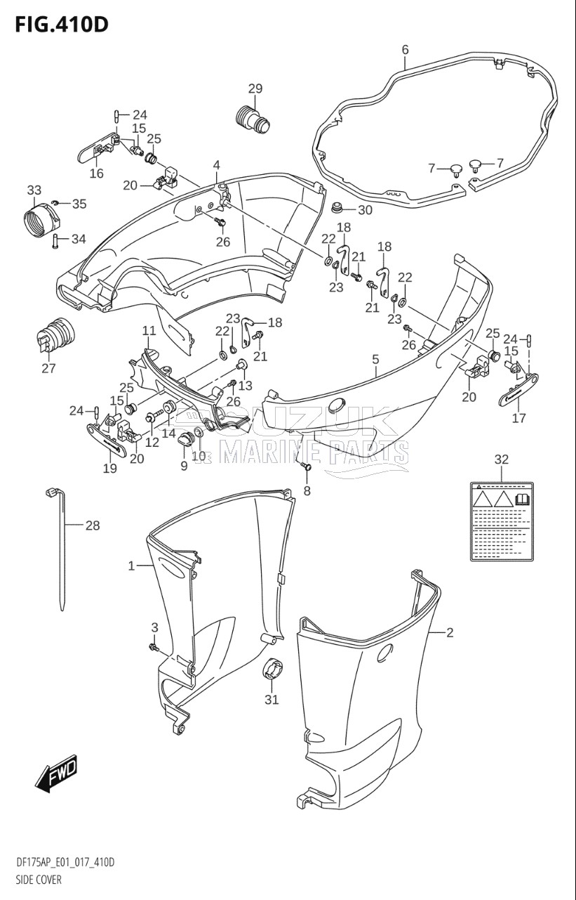 SIDE COVER (DF175AP:E40)