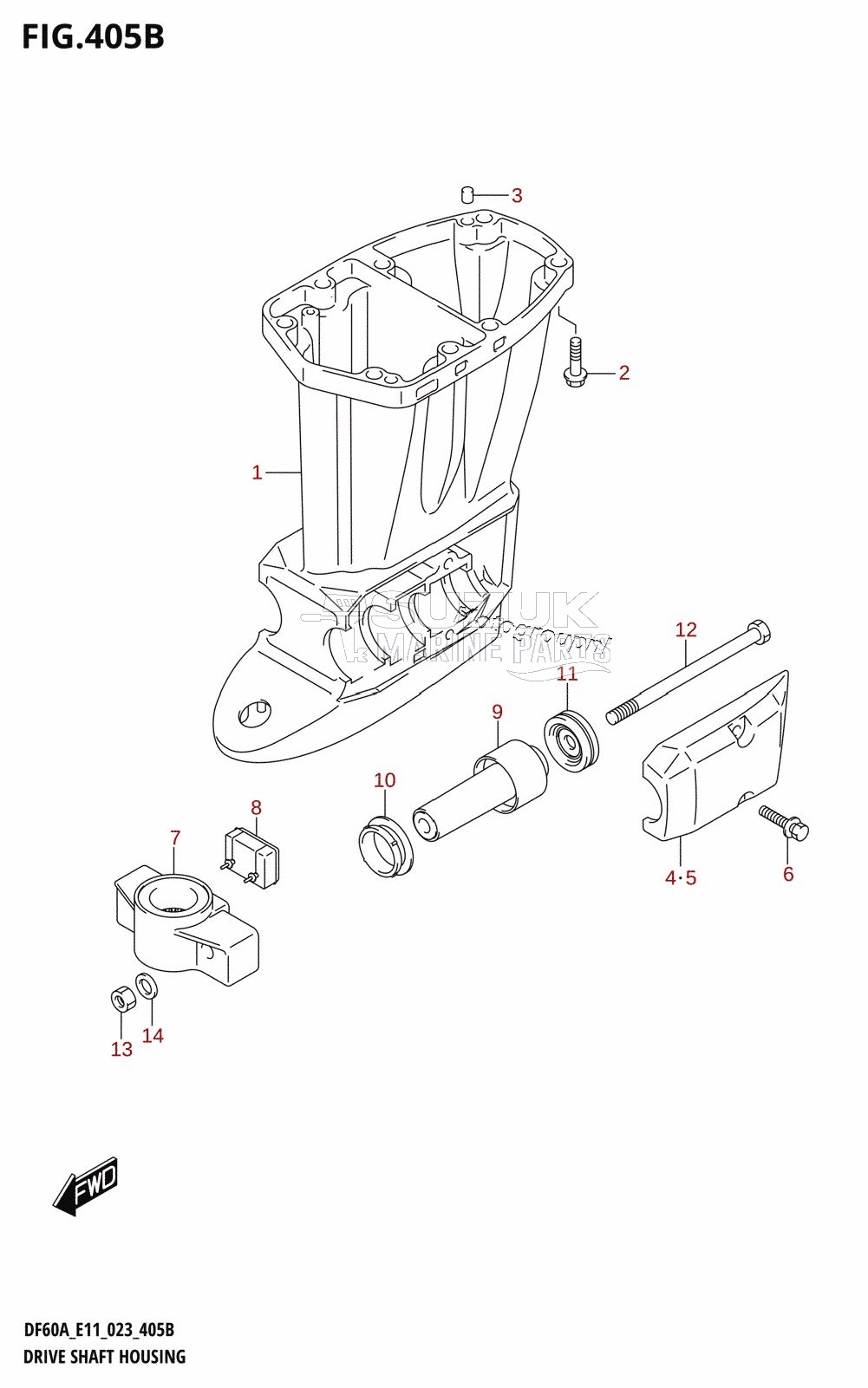 DRIVE SHAFT HOUSING ((DF40A,DF50A,DF60A):E03)