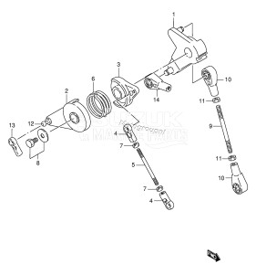 DT200 From 20001-351001 ()  1993 drawing THROTTLE LINK (DT150 /​ 175 /​ 200 /​ 200T)(*)