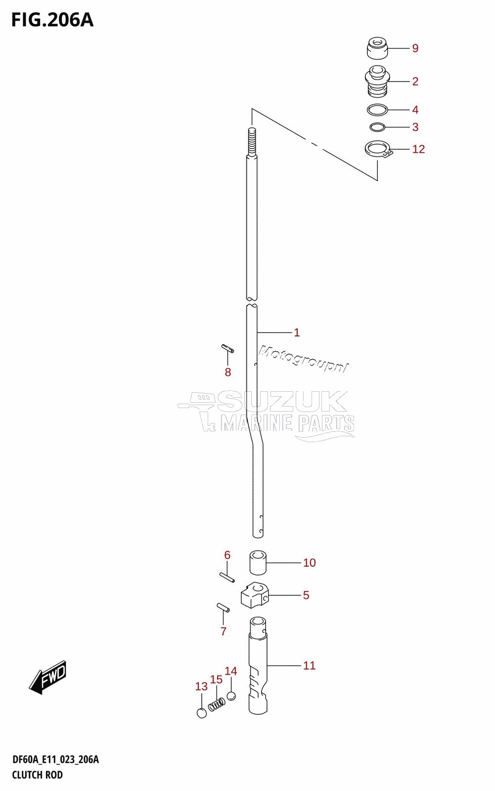 CLUTCH ROD ((DF40A,DF40AQH,DF40ATH,DF50A,DF50ATH,DF60A,DF60ATH):E01,(DF40A,DF50A,DF60A):E11)