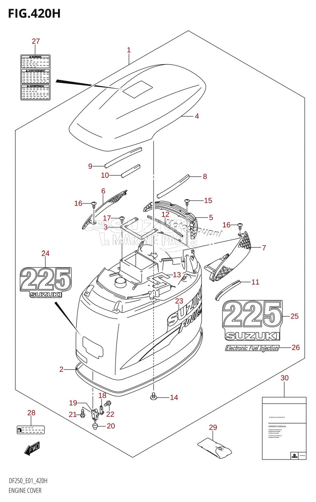 ENGINE COVER ((DF225WT,DF225WZ):(K5,K6,K7,K8,K9))