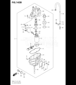 09003F-140001 (2021) 90hp E11 E40-Gen. Export 1-and 2 (DF90ATH    DF90AWQH  DF90AWQH   DF90AWQH    DF90AWQH) DF90A drawing FUEL VAPOR SEPARATOR (E40)