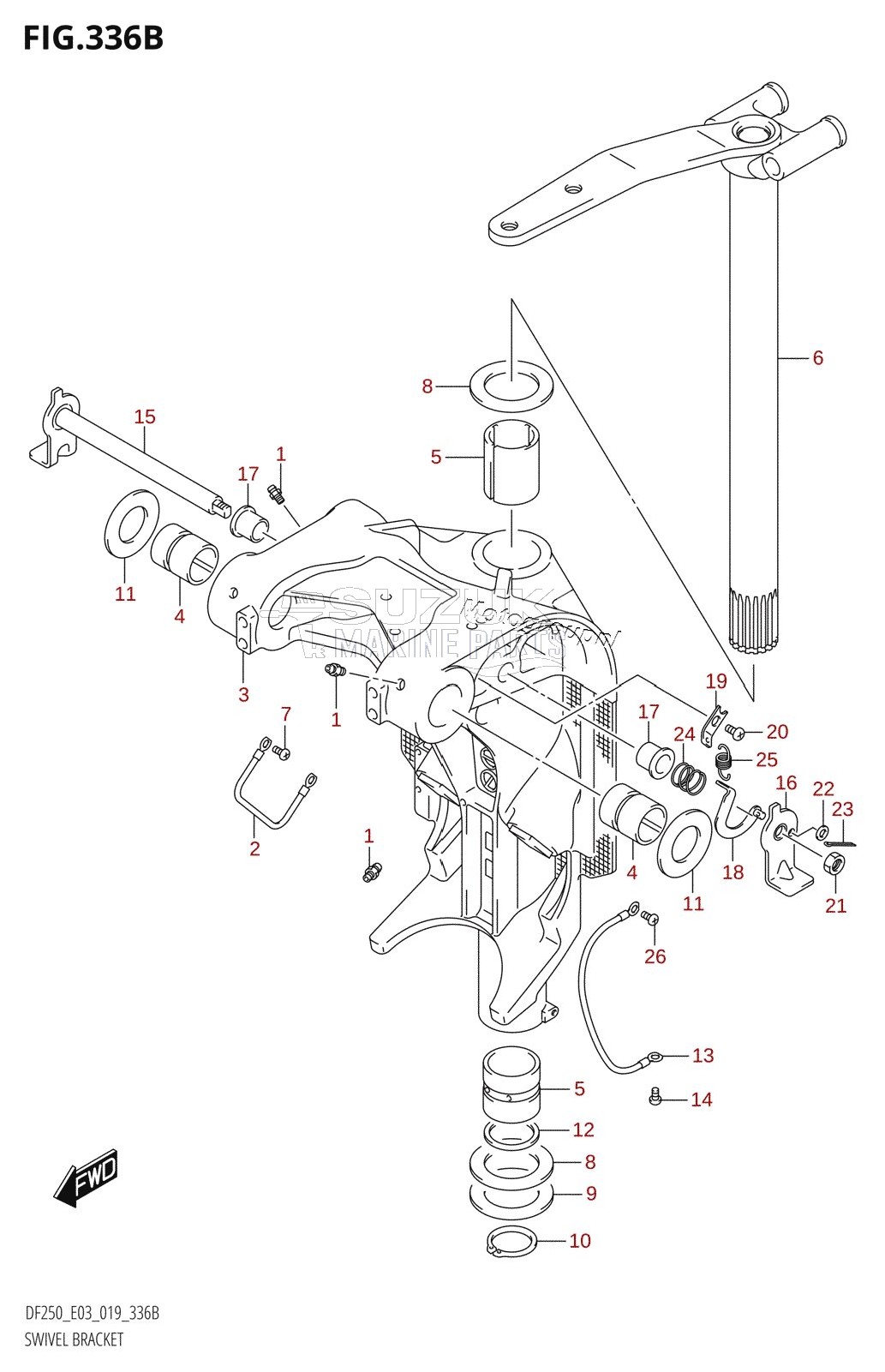 SWIVEL BRACKET (DF250ST:L-TRANSOM)