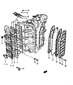 DT140 From 14001-20001 ()  1982 drawing INLET - EXHAUST COVER 2 (MODEL VZ)