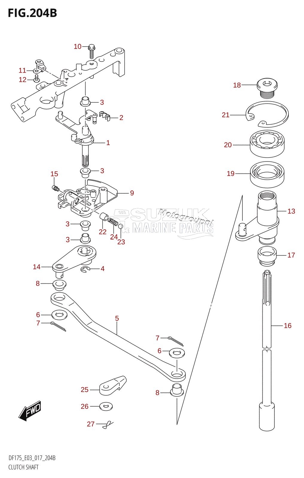 CLUTCH SHAFT (DF150Z:E03)