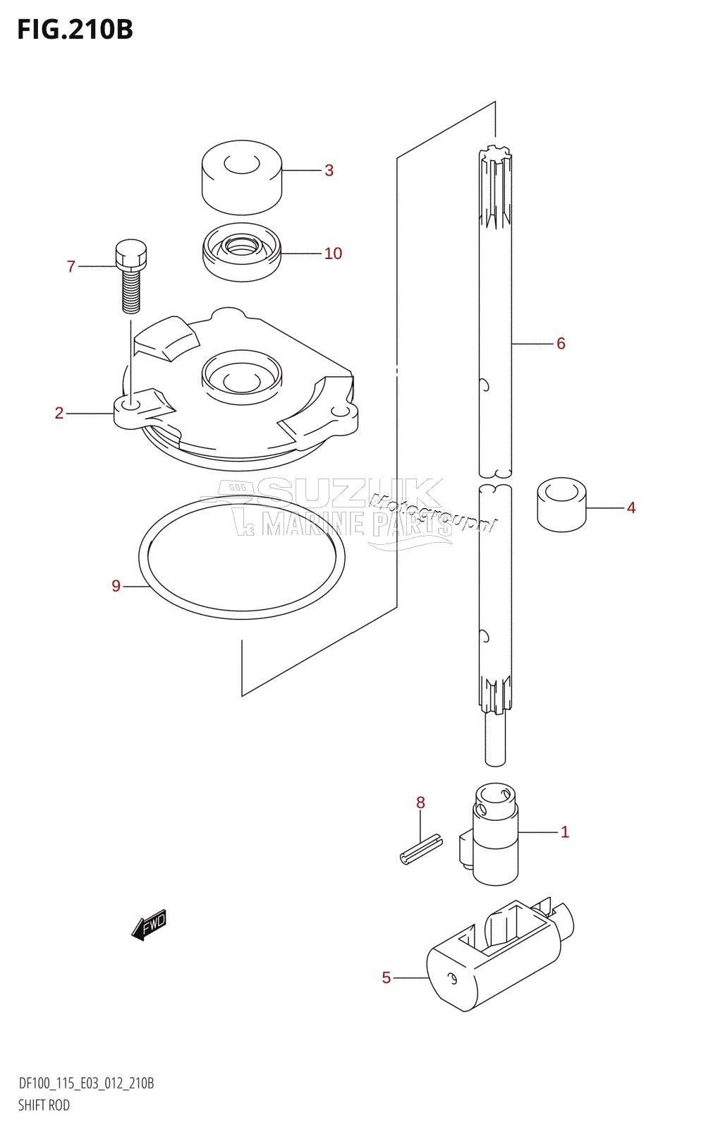 SHIFT ROD (DF115T:E03)