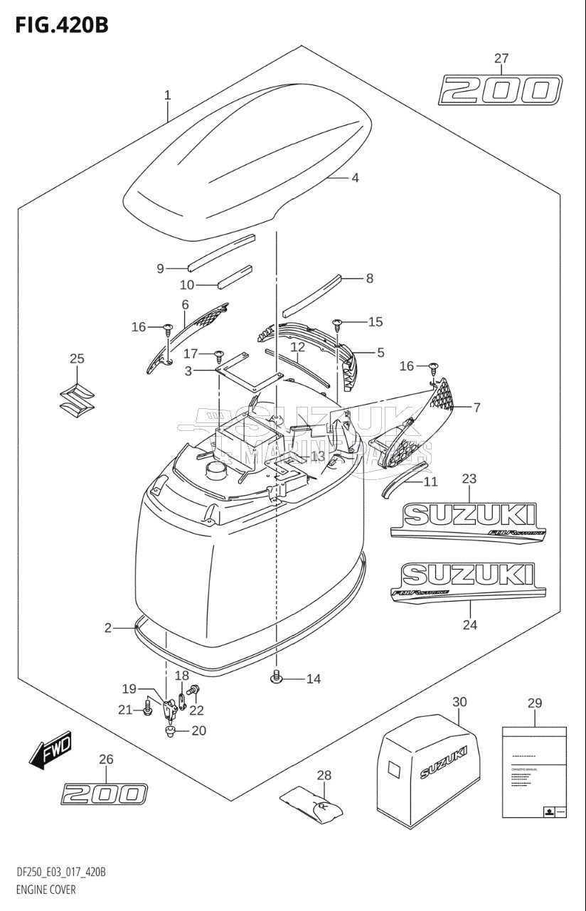 ENGINE COVER (DF200Z:E03)