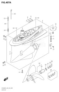 20004F-040001 (2020) 200hp E03-USA (DF200AST  DF200AST) DF200AST drawing GEAR CASE (020,021,022)