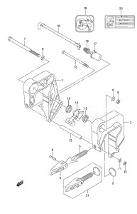 Outboard DF 9.9A drawing Clamp Bracket Non-Remote Control