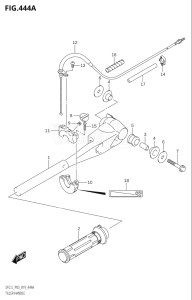 00252F-910001 (2019) 2.5hp P03-U.S.A (DF2.5) DF2.5 drawing TILLER HANDLE