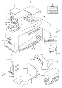 DT200STC From 20001-131001 ()  1991 drawing ENGINE COVER (DT200EPI)