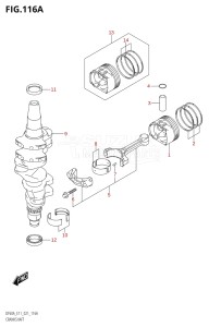 06002F-340001 (2023) 60hp E01 E11 E40-Gen. Export 1-and 2 (DF60AQH  DF60AT  DF60ATH) DF60A drawing CRANKSHAFT