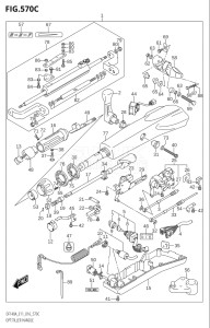 14003F-610001 (2016) 140hp E01 E3 E40-Gen. Export 1 - USA - Costa Rica (DF140AT) DF140A drawing OPT:TILLER HANDLE (DF115AT:E40)