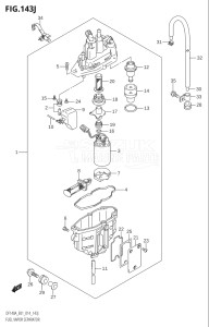 14003F-410001 (2014) 140hp E01 E40-Gen. Export 1 - Costa Rica (DF140AT) DF140A drawing FUEL VAPOR SEPARATOR (DF140AZ:E01)