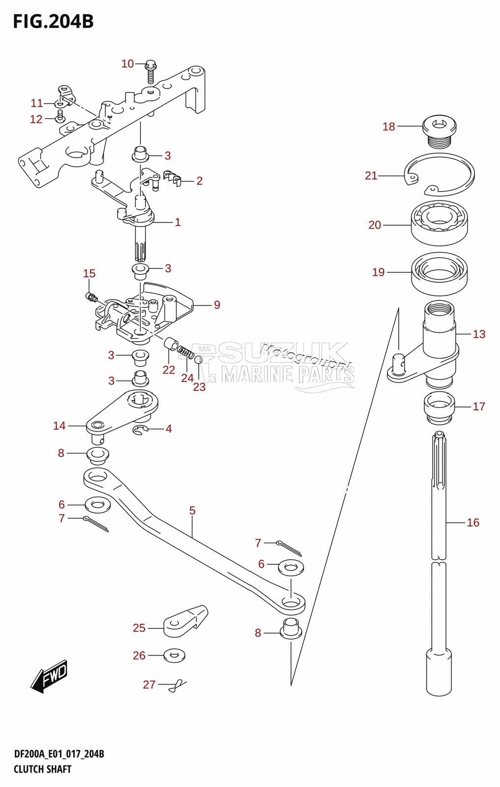 CLUTCH SHAFT (DF200AT:E40)