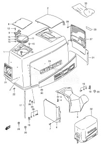 DT200 From 20001-231001 ()  1992 drawing ENGINE COVER (DT200T)