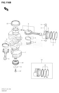 22503Z-240001 (2022) 225hp E11 E40-Gen. Export 1-and 2 (DF225Z) DF225Z drawing CRANKSHAFT (DF250ST)