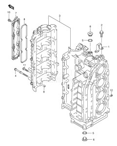  (2003) 115hp - () DF115TL drawing CYLINDER BLOCK