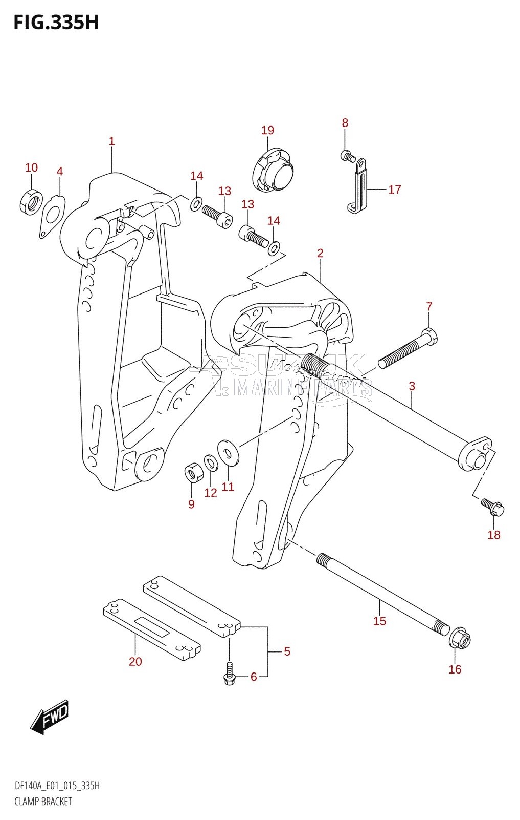 CLAMP BRACKET (DF140AZ:E01)