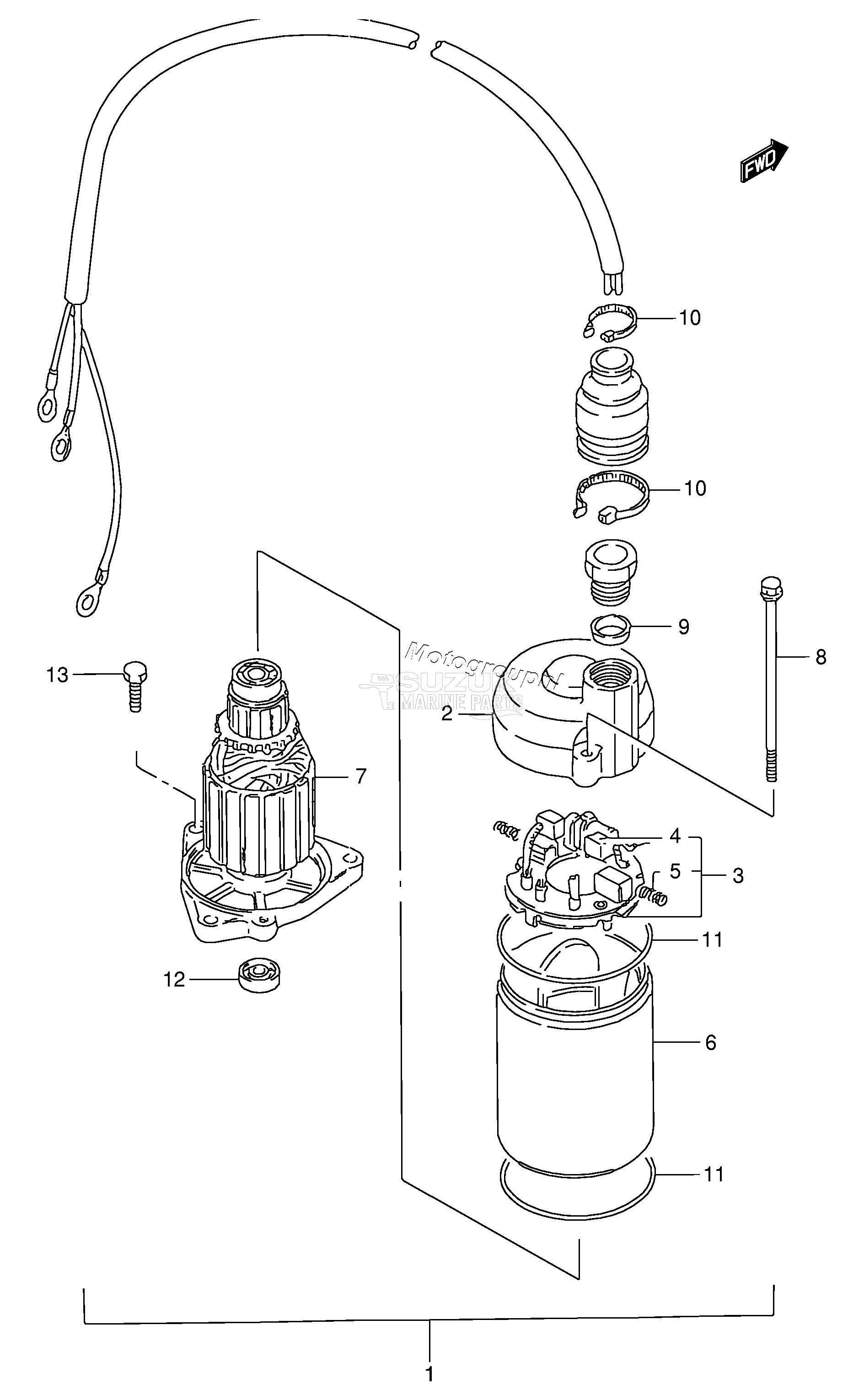 PTT MOTOR (DT90:MODEL:89,90,DT100:MODEL:89)