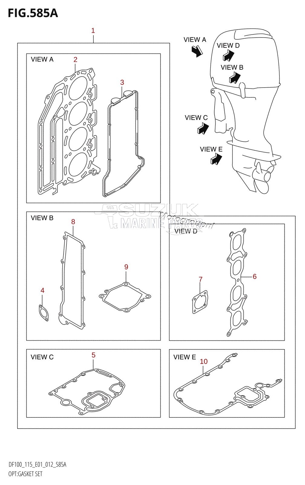 OPT:GASKET SET (DF100T:E01)