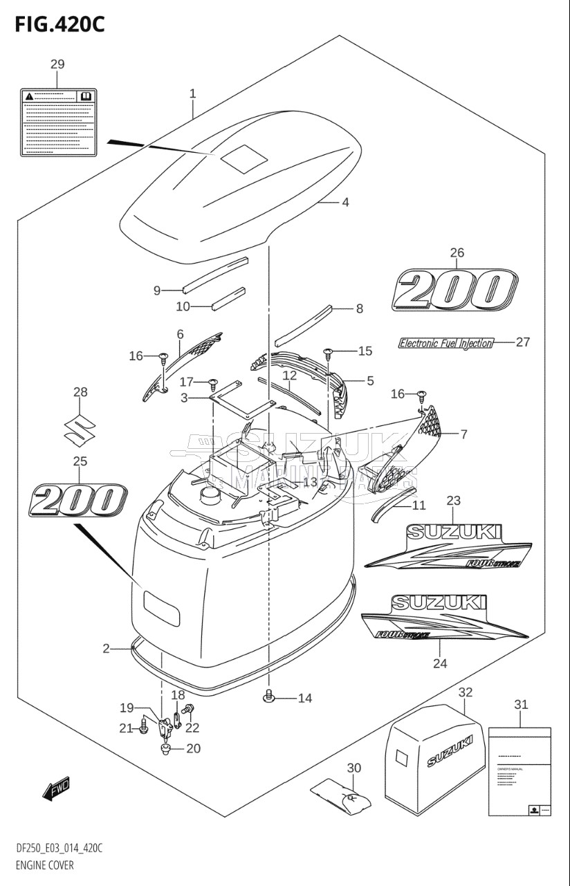 ENGINE COVER (DF200Z:E03)