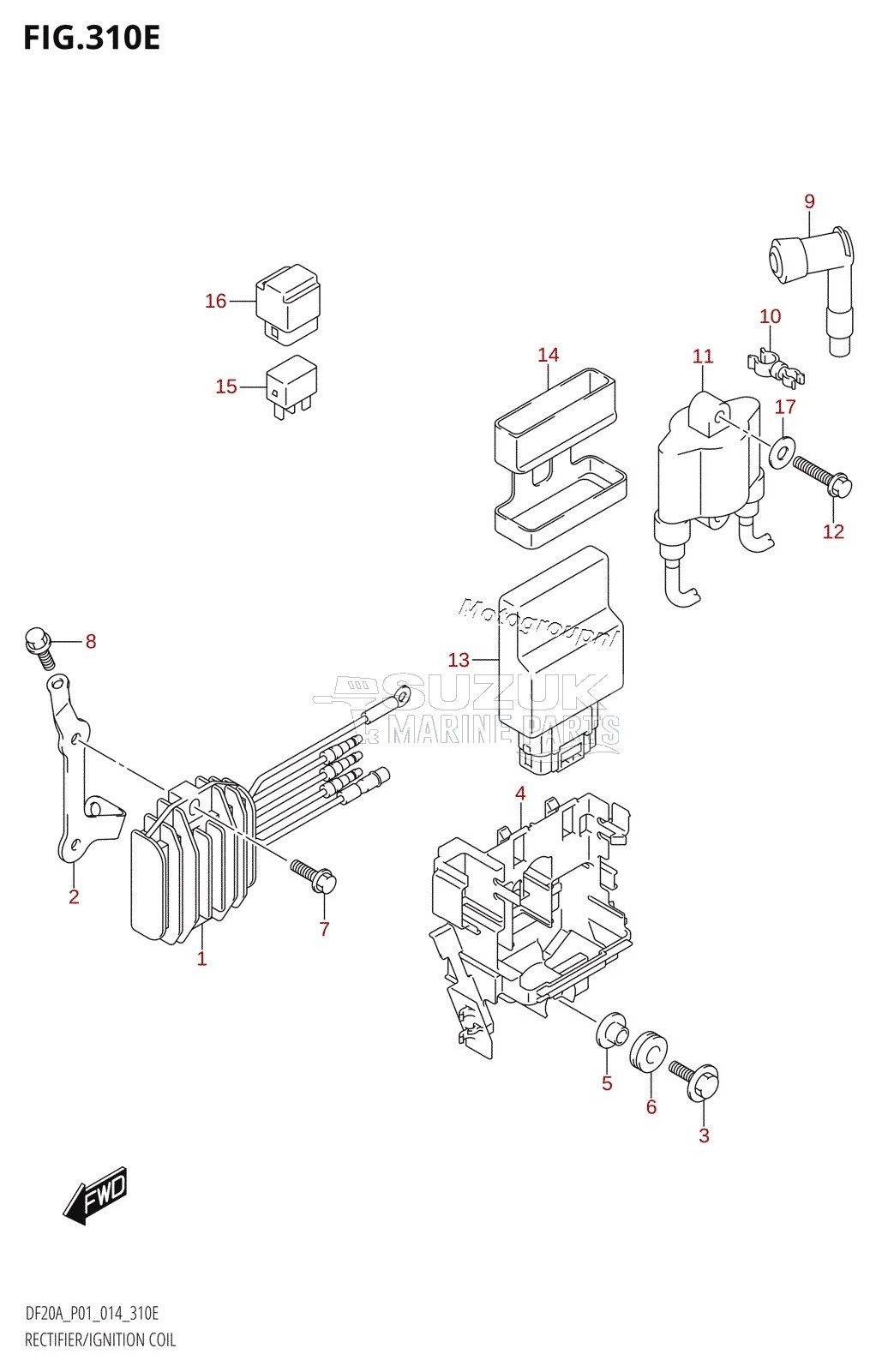 RECTIFIER /​ IGNITION COIL (DF15AR:P01)