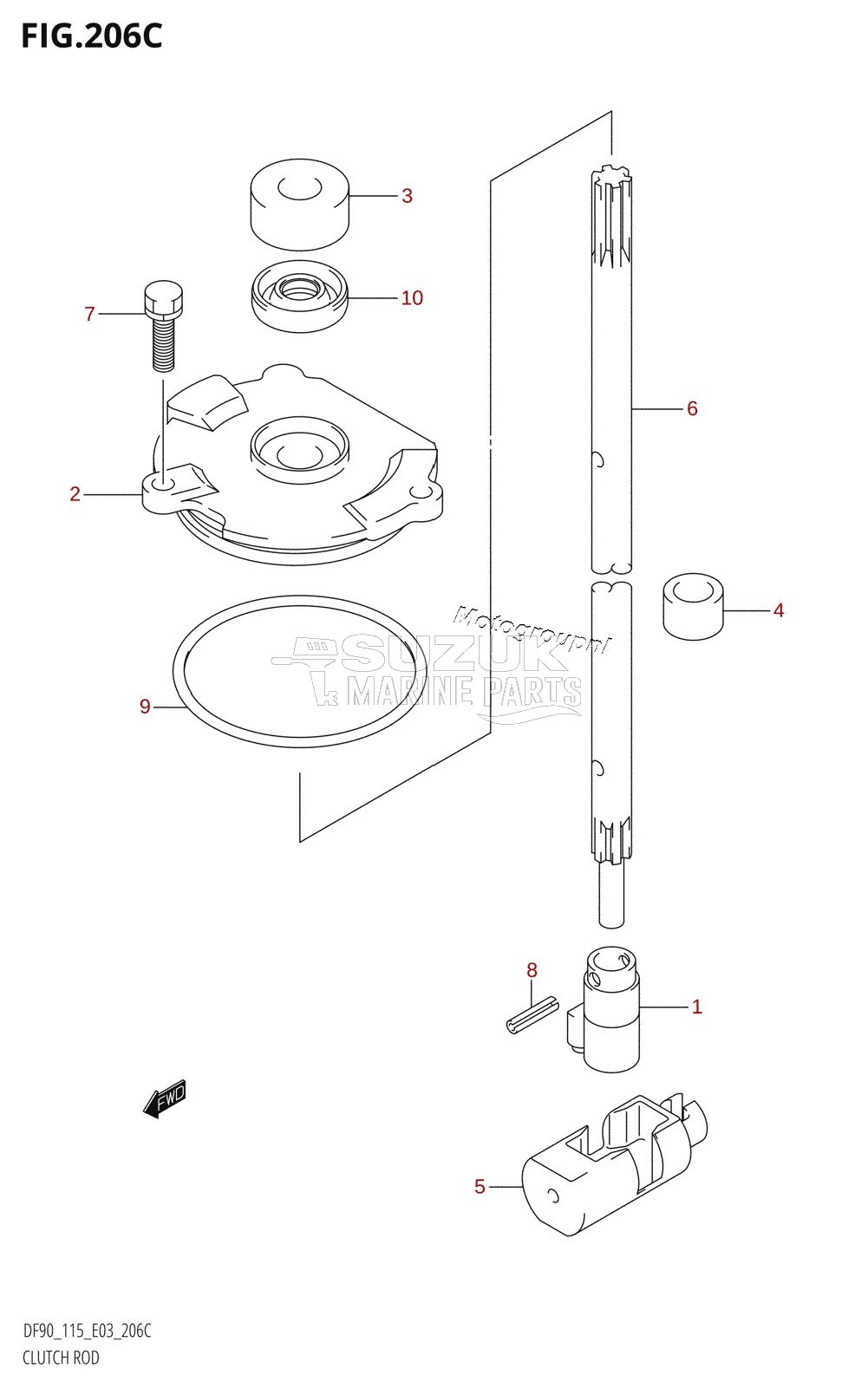 CLUTCH ROD (DF115Z)