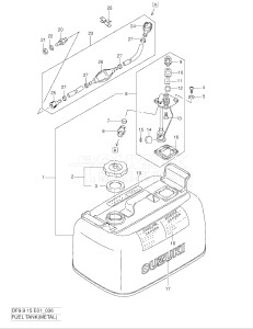 01501F-861001- (1998) 15hp - (DF15(A,AR)S W) DF15(A,A)S W drawing FUEL TANK (METAL)