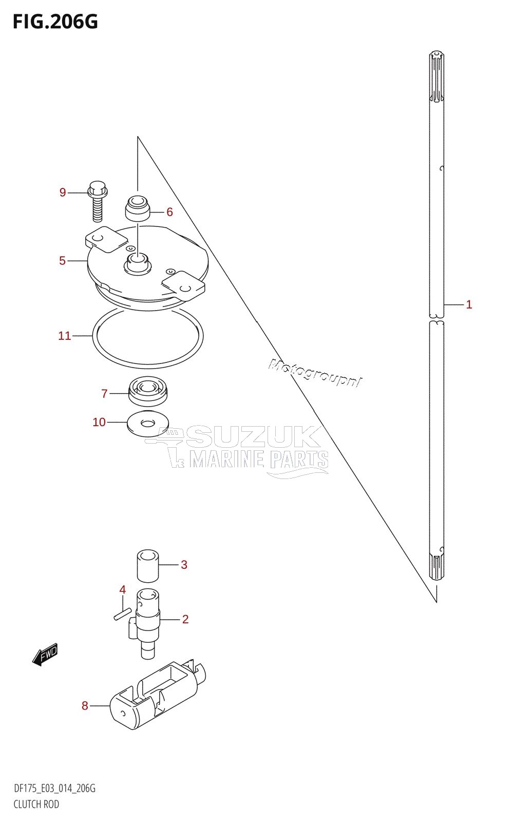 CLUTCH ROD (DF175Z:E03)