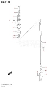 03003F-710001 (2017) 30hp P01 P40-Gen. Export 1 (DF30A  DF30AQ  DF30AR  DF30AT  DF30ATH  DT30  DT30R) DF30A drawing SHIFT ROD