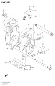 DF250 From 25003F-310001 (E03)  2013 drawing CLAMP BRACKET (DF225T:E03:(X-TRANSOM,XX-TRANSOM))