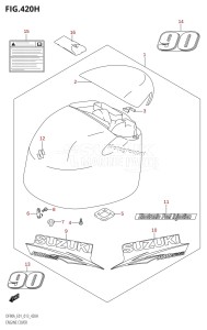 DF90A From 09003F-310001 (E01 E40)  2013 drawing ENGINE COVER (DF90A:E40)